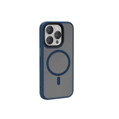 Apple iPhone 15 Pro Max Kılıf Wiwu FGG-011 Magsafe Şarj Özellikli Kamera Korumalı Kapak Mavi