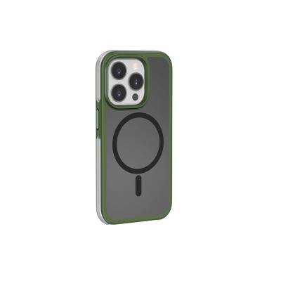 Apple iPhone 15 Pro Max Kılıf Wiwu ZKK-012 Magsafe Şarj Özellikli Air Cushion Kapak Yeşil