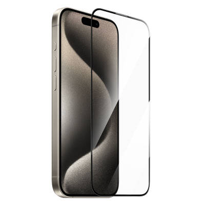 Apple iPhone 15 Pro Max Wiwu GT-010 Anti-Reflective Polimer Oleofobik Kaplama Ultra İnce Temperli Cam Ekran Koruyucu Siyah