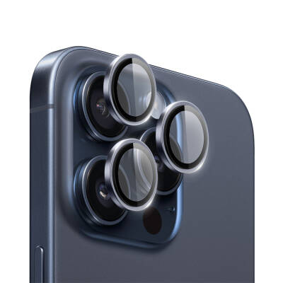 Apple iPhone 15 Pro Max Wiwu LG-004 PVD Lens Guard Metal Kamera Lens Koruyucu Mavi