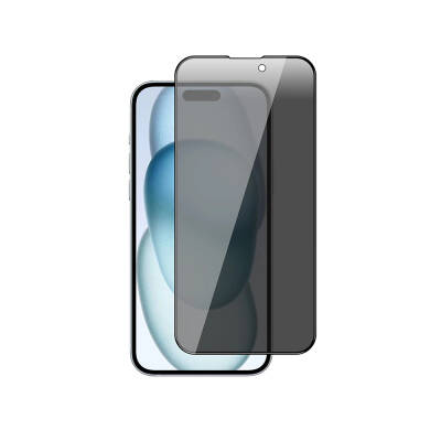 Apple iPhone 15 Pro Max Zore New 5D Privacy Temperli Ekran Koruyucu Siyah