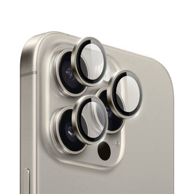 Apple iPhone 15 Pro Wiwu LG-003 Lens Guard Scratch Resistant Sapphire Camera Lens Protector Titanyum