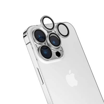 Apple iPhone 15 Pro Zore CL-15 Parmak İzi Bırakmayan Anti-Reflective Kamera Lens Koruyucu Titanyum