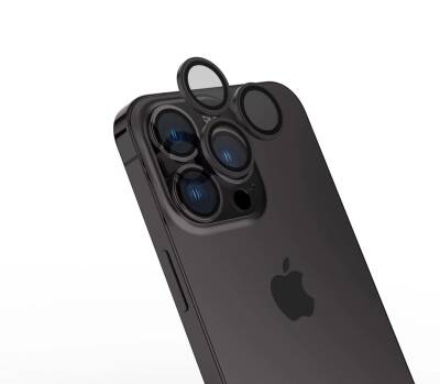 Apple iPhone 15 Pro Zore CL-15 Parmak İzi Bırakmayan Anti-Reflective Kamera Lens Koruyucu Siyah