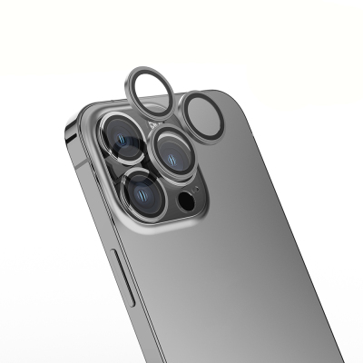 Apple iPhone 15 Pro Zore Mikro Camera Lens Protector Dark Grey