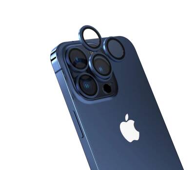 Apple iPhone 15 Pro Zore Safir CL-15 Parmak İzi Bırakmayan Anti-Reflective Kamera Lens Koruyucu Midnight