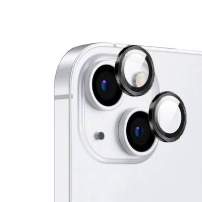 Apple iPhone 15 Zore CL-12 Premium Safir Parmak İzi Bırakmayan Anti-Reflective Kamera Lens Koruyucu Siyah