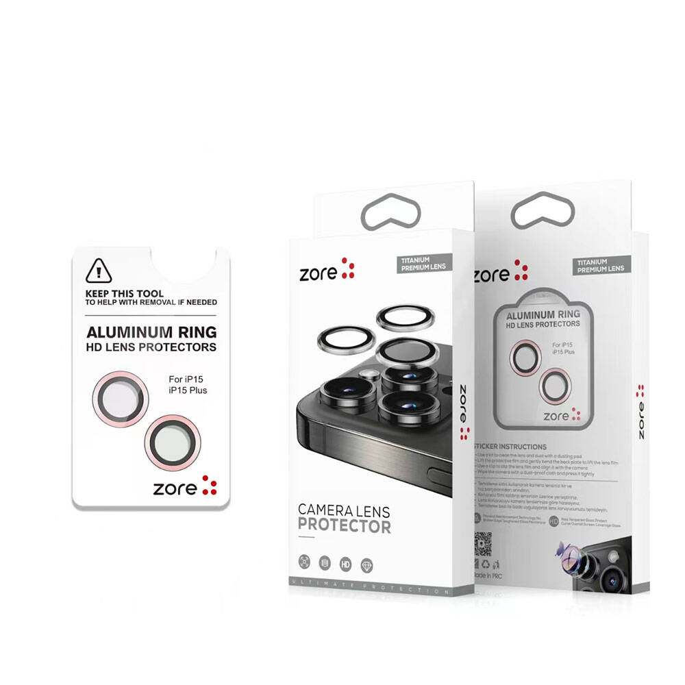 Apple iPhone 15 Zore Safir CL-15 Parmak İzi Bırakmayan Anti-Reflective Kamera Lens Koruyucu - 1