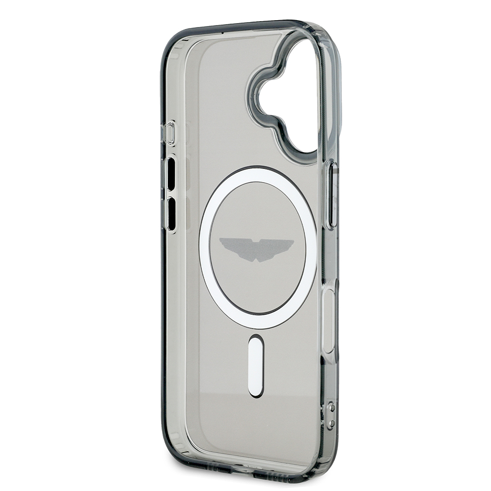 Apple iPhone 16 Case Aston Martin Original Licensed Magsafe Charging Feature IML Printing Logo Frosted Cover - 6