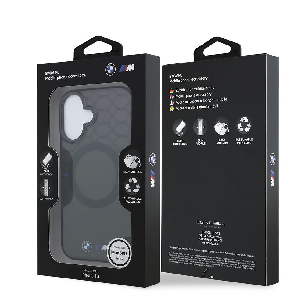 Apple iPhone 16 Case BMW Magsafe Charging Feature Transparent M Design Original Licensed Cover - 9