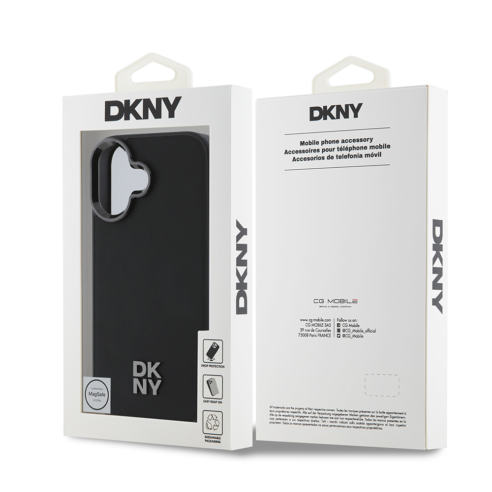 Apple iPhone 16 Case DKNY Original Licensed Magsafe Charging Feature Metal Logo PU Leather Plain Cover - 9