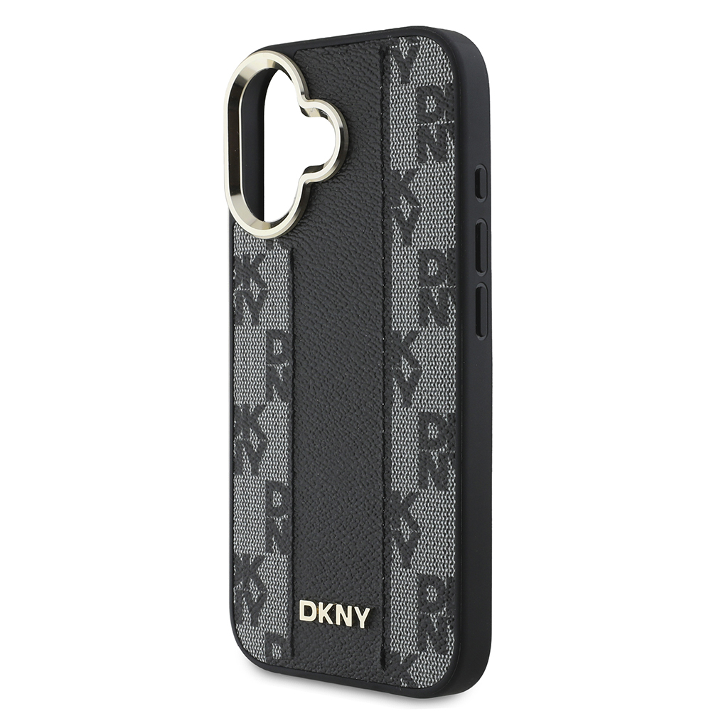 Apple iPhone 16 Case DKNY Original Licensed Magsafe Charging Featured 3D Written Checkered Pattern Cover - 15