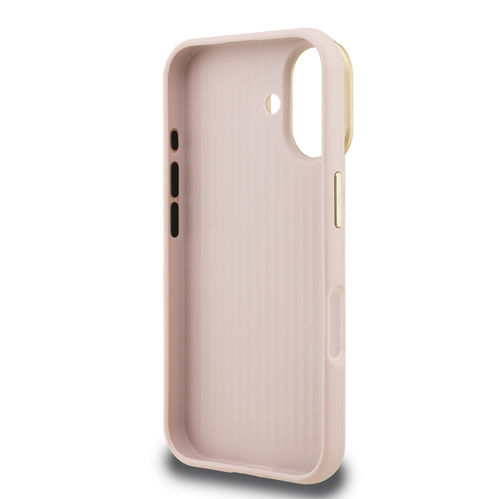 Apple iPhone 16 Case Guess Original Licensed Grained Text Logo Camera Stand Cover - 11