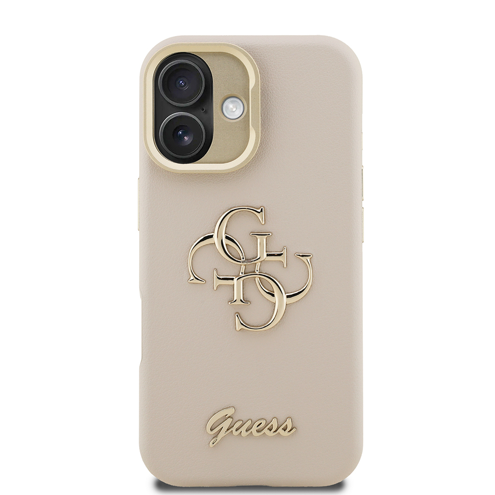 Apple iPhone 16 Case Guess Original Licensed Grained Text Logo Camera Stand Cover - 28