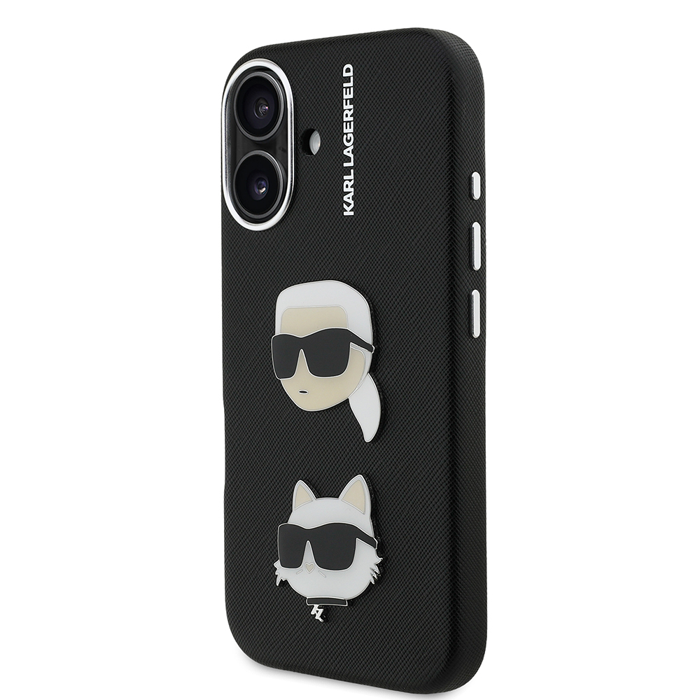 Apple iPhone 16 Case Karl Lagerfeld Original Licensed K&C Heads Pins Cover - 3