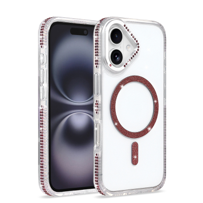 Apple iPhone 16 Case M-safe Charging Enabled Zore Tera Silicone Cover Plum