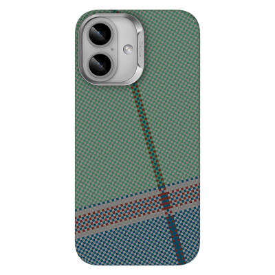 Apple iPhone 16 Case Magsafe Charging Feature Carbon Fiber Design Benks Passion Green ArmorAir Kevlar Cover Green