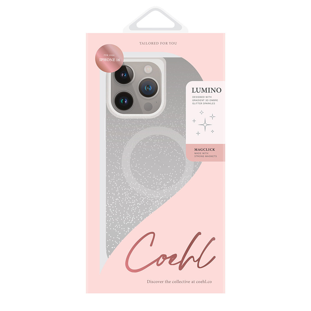 Apple iPhone 16 Case Magsafe Charging Feature Glittery Back Surface with Strap Coehl Lumino Cover - 3