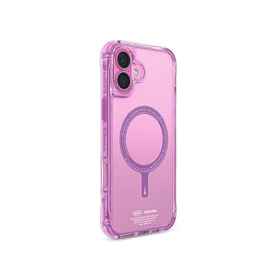 Apple iPhone 16 Case Magsafe Charging Feature SkinArma Transparent Airbag Design Saido Cover Pink