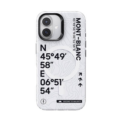 Apple iPhone 16 Case Magsafe Charging Featured Coordinate Text Pattern Benks Summit Series Cover White