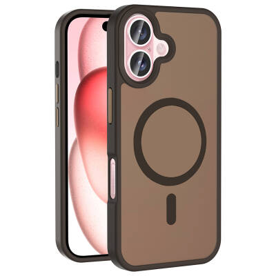 Apple iPhone 16 Case Magsafe Charging Featured Matte Back Surface Zore Sio Cover Rose Gold