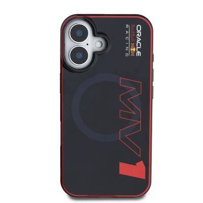 Apple iPhone 16 Case Redbull Original Licensed Magsafe Charging Feature Double Layer Hard PC Large Size MV Cover Navy blue