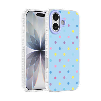 Apple iPhone 16 Case with Airbag Design Zore Potik Hard PC Cover Blue