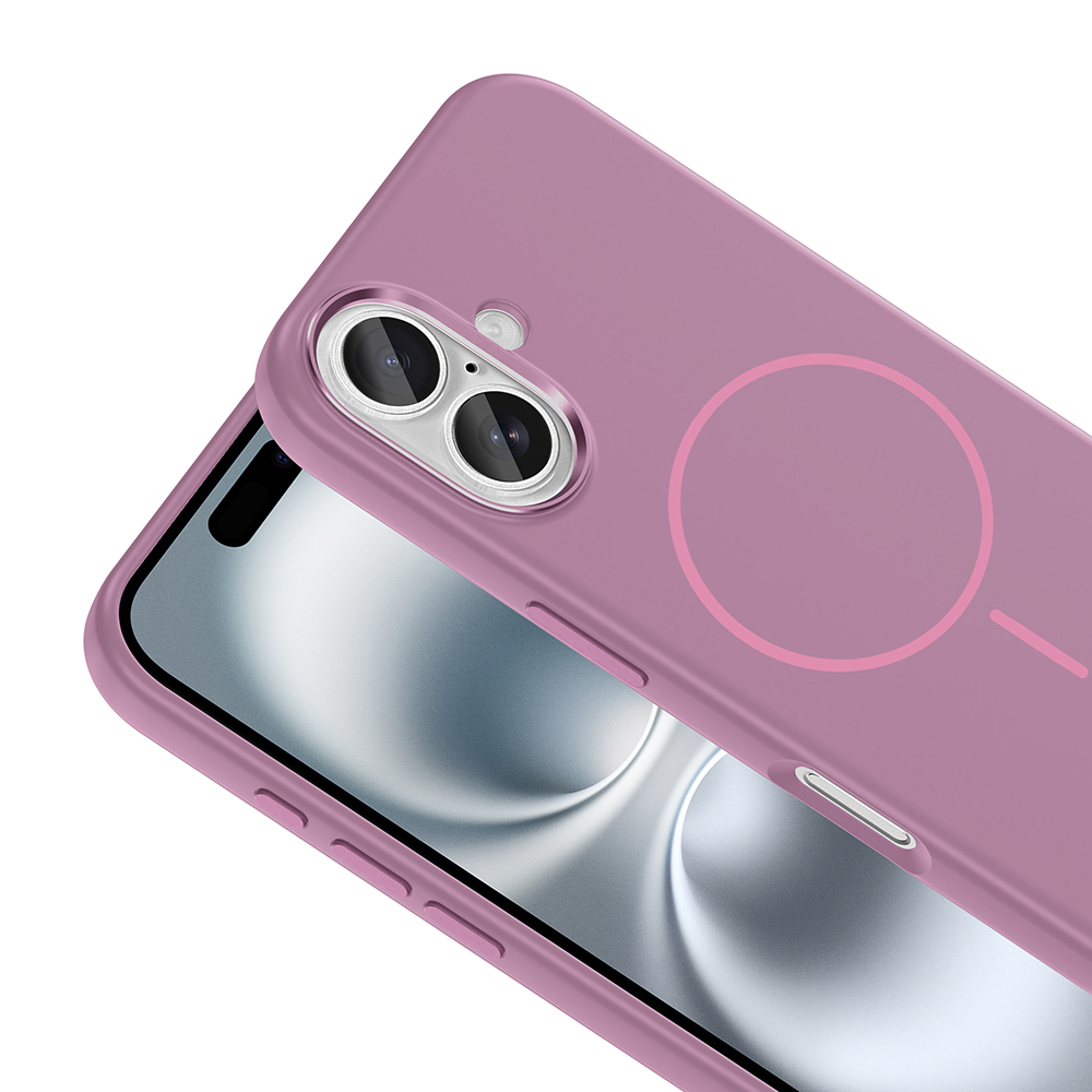 Apple iPhone 16 Case with M-Safe Charging Feature, Metal Camera Frame, Zore Edi Silicone Cover - 20