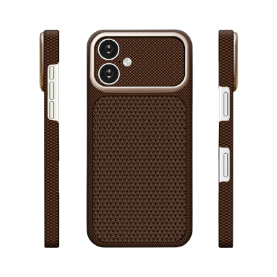 Apple iPhone 16 Case with M-Safe Charging Feature, Zore Paris Nexel Hard PC Cover Gold