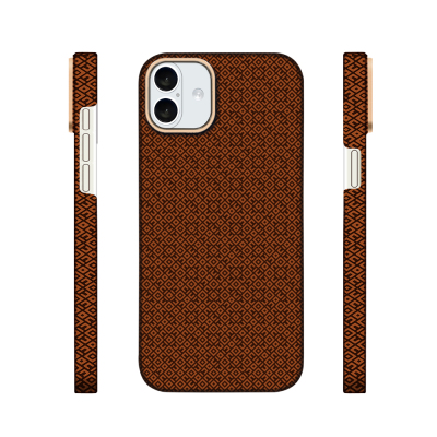 Apple iPhone 16 Case with M-Safe Charging Feature, Zore Paris Vax Hard PC Cover Brown