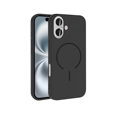 Apple iPhone 16 Case Zore Meta Cover with M-safe Charging Feature Black