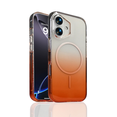 Apple iPhone 16 Case Zore Septic Silicone Cover M-Safe Charging Feature Orange