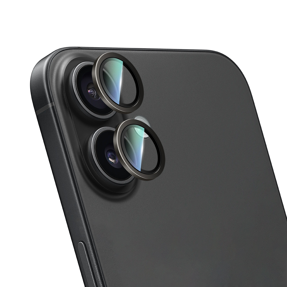 Apple iPhone 16 CaseWorld Alloy Two-Color Series Lens Protector - 17