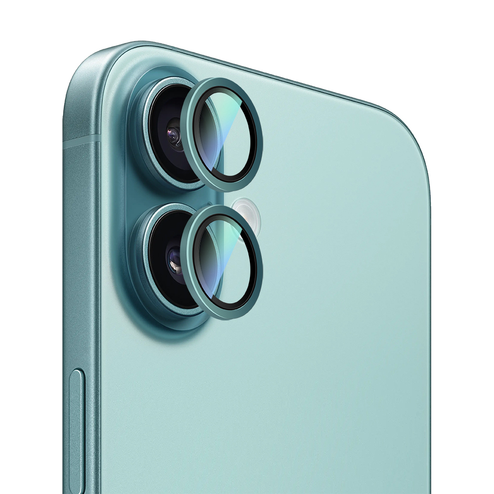 Apple iPhone 16 CaseWorld Alloy Two-Color Series Lens Protector - 14
