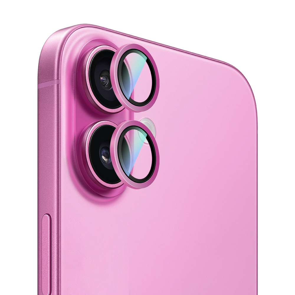 Apple iPhone 16 CaseWorld Alloy Two-Color Series Lens Protector - 15