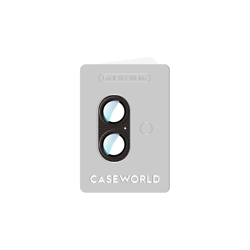 Apple iPhone 16 CaseWorld Carbon Fiber Series Anti Reflective Ultra Clear Full Camera Lens Protector - 6