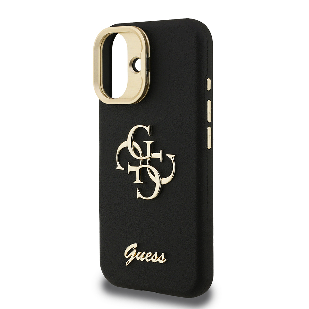 Apple iPhone 16 Kılıf Guess Orjinal Lisanslı Grained Yazı Logolu Kamera Standlı Kapak - 24
