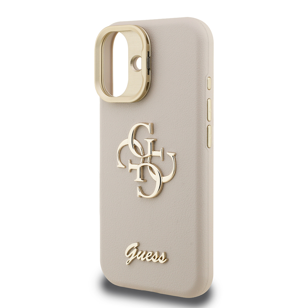 Apple iPhone 16 Kılıf Guess Orjinal Lisanslı Grained Yazı Logolu Kamera Standlı Kapak - 31