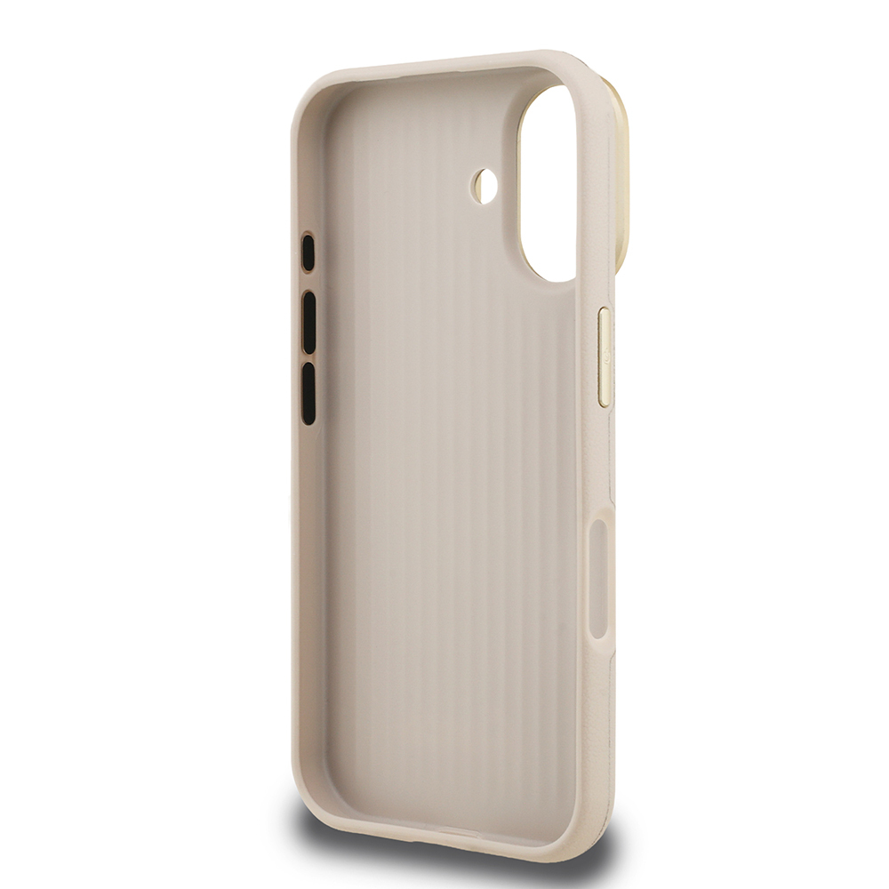 Apple iPhone 16 Kılıf Guess Orjinal Lisanslı Grained Yazı Logolu Kamera Standlı Kapak - 32