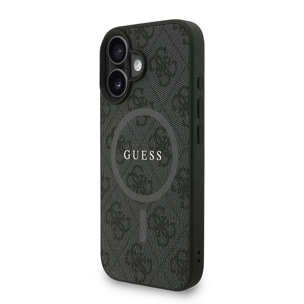 Apple iPhone 16 Kılıf Guess Orjinal Lisanslı M-safe Şarj Özellikli PU Deri Bilek Askı İpli Yazı Logolu Kapak - 4