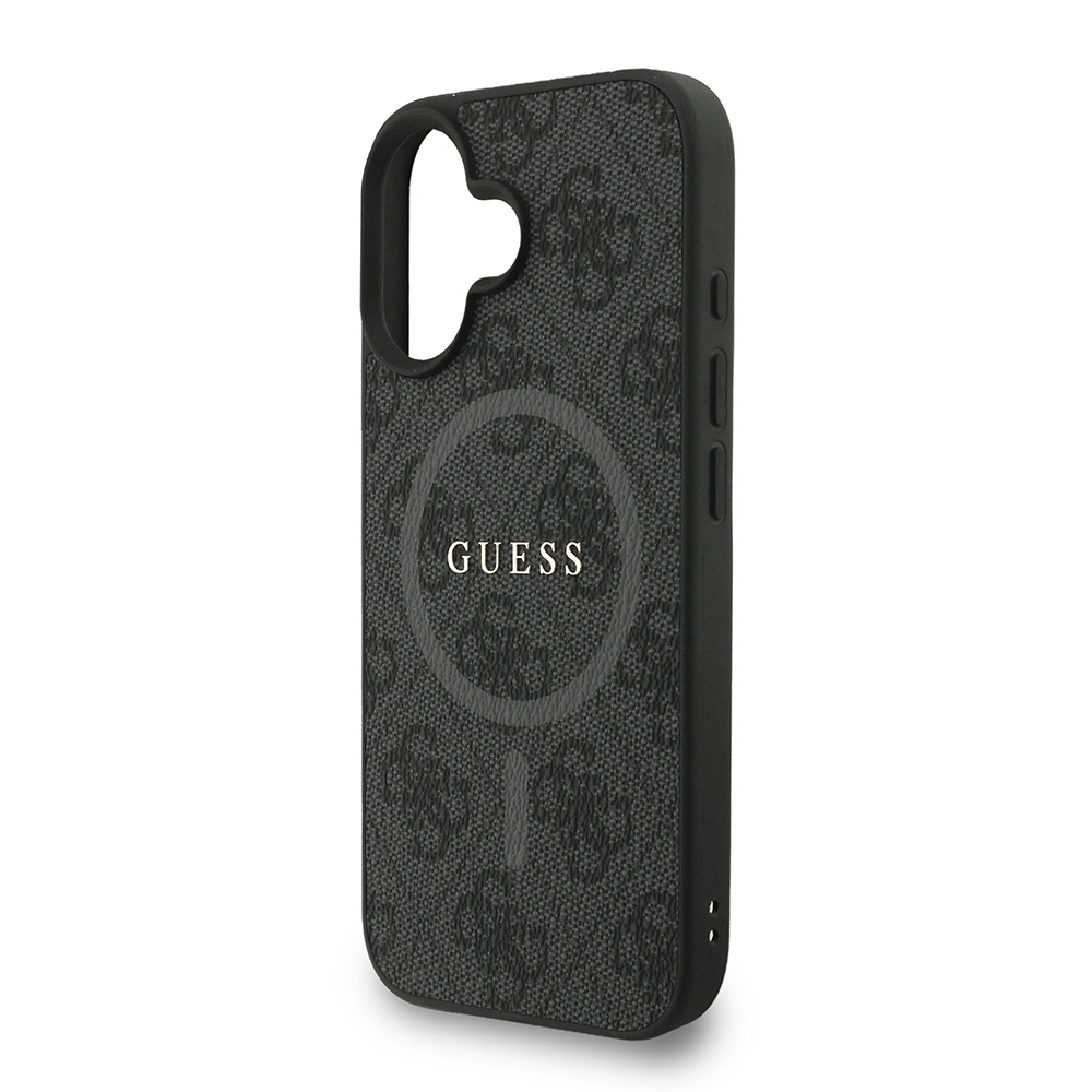 Apple iPhone 16 Kılıf Guess Orjinal Lisanslı M-safe Şarj Özellikli PU Deri Bilek Askı İpli Yazı Logolu Kapak - 7