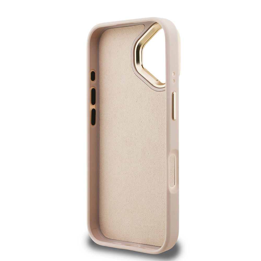 Apple iPhone 16 Kılıf Guess Orjinal Lisanslı PU Deri 4G Desenli Metal Büyük 4G ve Yazı Logolu Kamera Standlı Kapak - 11