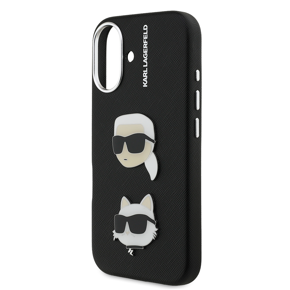 Apple iPhone 16 Kılıf Karl Lagerfeld Orjinal Lisanslı K&C Heads Pin Kapak - 7
