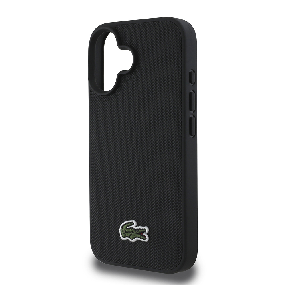 Apple iPhone 16 Kılıf Lacoste Orjinal Lisanslı PU Pike Desenli Arka Yüzey İkonik Timsah Dokuma Logolu Kapak + Type-C Kablo 1.5m - 6