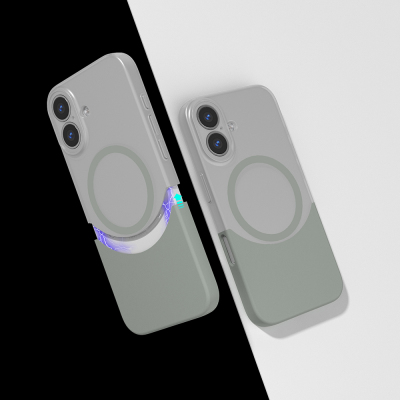 Apple iPhone 16 Kılıf M-Safe Şarj Özellikli Mıknatıslı Zore Duble Kapak Gri