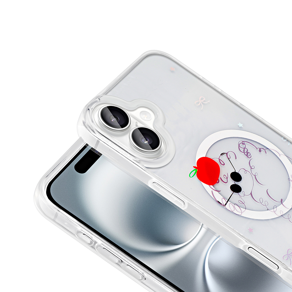 Apple iPhone 16 Kılıf M-Safe Şarj Özellikli Şeffaf Zore Folk Sert Kapak - 13