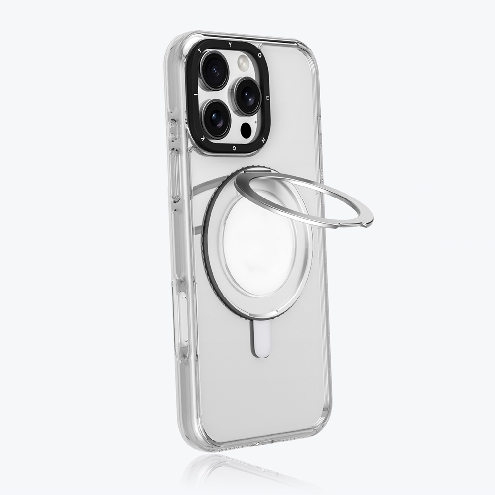 Apple iPhone 16 Kılıf Magsafe Şarj Özellikli Parmak Ring Standlı Youngkit Pivot Serisi Kapak - 6