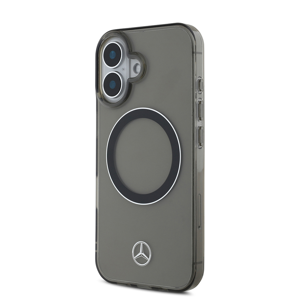 Apple iPhone 16 Kılıf Mercedes Benz Orjinal Lisanslı M-safe Şarj Özellikli Saydam Yüzey Silver Ring Kapak - 3