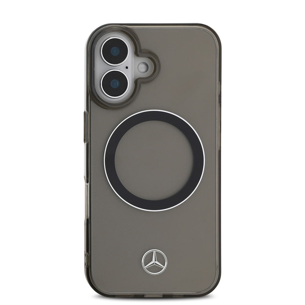 Apple iPhone 16 Kılıf Mercedes Benz Orjinal Lisanslı M-safe Şarj Özellikli Saydam Yüzey Silver Ring Kapak - 4