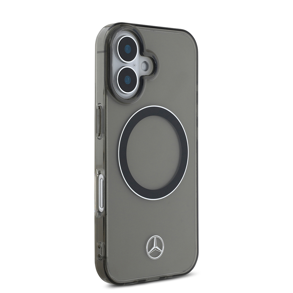 Apple iPhone 16 Kılıf Mercedes Benz Orjinal Lisanslı M-safe Şarj Özellikli Saydam Yüzey Silver Ring Kapak - 5